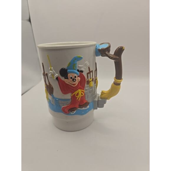Disney Other - VTG 1990 Mickey Mouse Cup Mug WALT‎ DISNEY WORLD ON ICE 3D PLASTIC Fantasia
